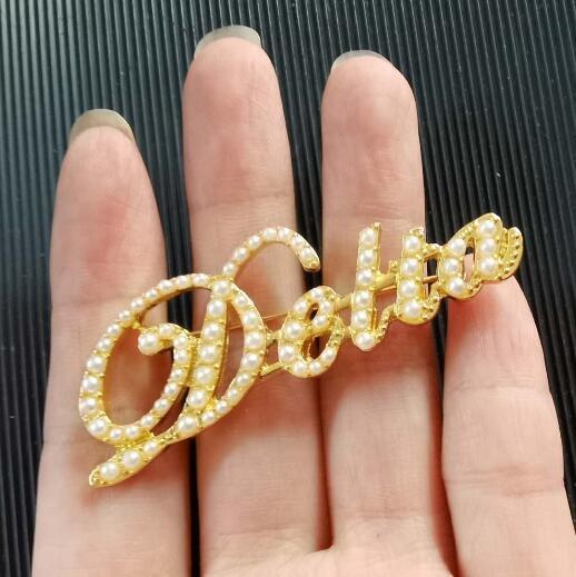 custom mini pearl name brooch made to order makers personalised pearl safety pin brooches wholesale creators